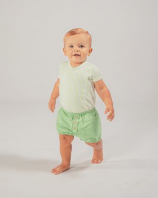 Body kimono fun Listrado verde