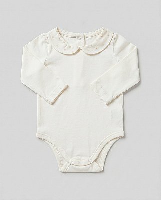 Body baby poá Off-white + areia