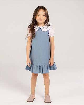 Vestido amarelinha Azul cobalto