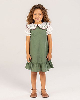 Vestido amarelinha Verde musgo