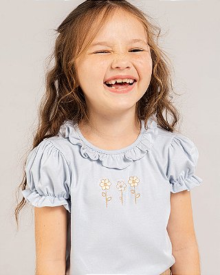 Blusa primavera Azul algodão doce