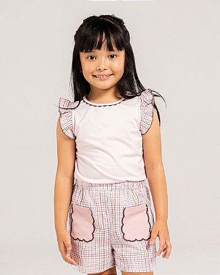 Blusa lago Rosê + xadrez