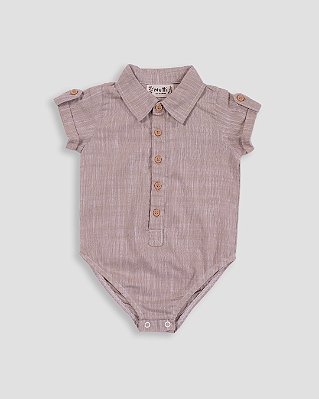 Body camisa manga curta Marrom