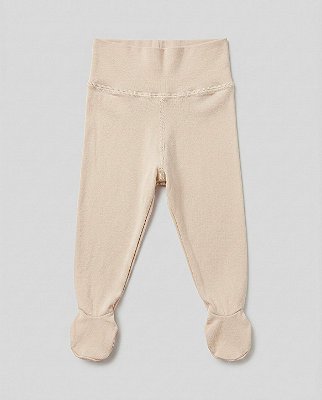 Calça comfort com pé Amendoa