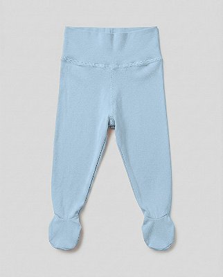 Calça comfort com pé Azul algodão doce