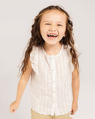 Camisa serena Listrado areia