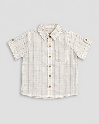 Camisa madeira manga curta Listrado