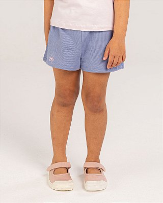 Short patchwork Azul cobalto