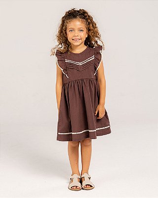Vestido rendinha Marrom