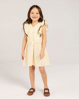 Vestido cultivar Amarelo + listras