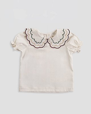 Blusa picnic manga curta Champagne