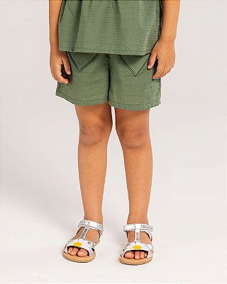 Short coração Verde musgo