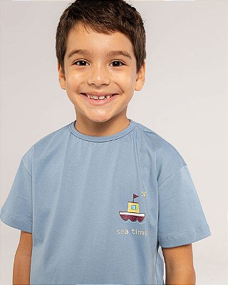Camiseta pintura Azul + sea time
