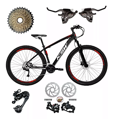 Bicicleta Aro 29 Ksw 27v Alumínio Freios A Disco Suspensão