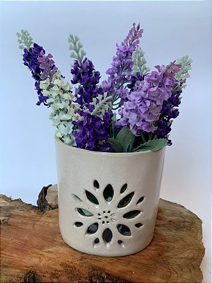 Porta velas em cerâmica artesanal