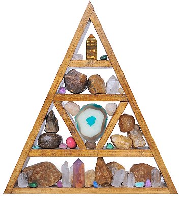 Nicho e Altar Triangular p/ pedras e cristais, pontas, drusas ZR15