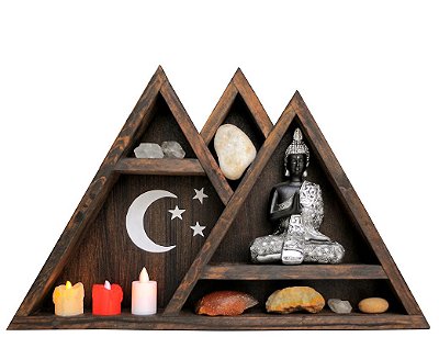 Nicho e Altar Triangular p/ pedras, estátuas, cristais, geradores ZR23