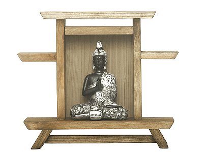 Templo Zen Altar de mesa para estátuas, religião, pedras e cristais ZA06