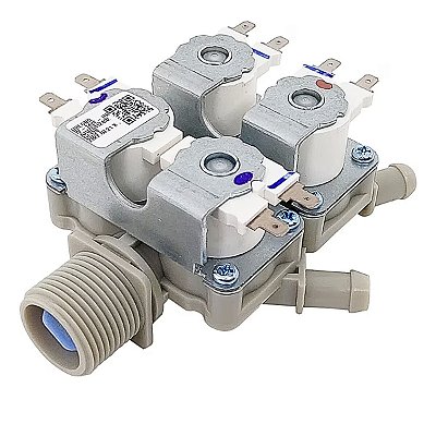 VÁLVULA DE ENTRADA ÁGUA 4 VIAS 12V LAVADORA LG - AJU75412402