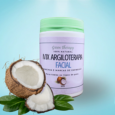 Argila Mix  Facial:  Marcas de Expressão, manchas e inflamação- Água de coco