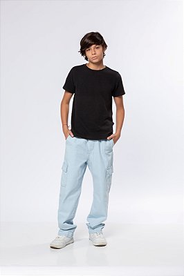 Calça cargo jeans clara juvenil