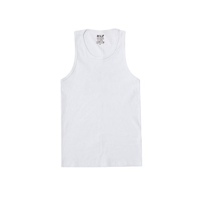 Camiseta regata canelada branca
