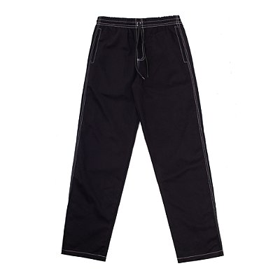 Calça reta sarja costura branca (preta)