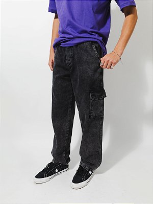 Calça Cargo jeans balão (estonada)