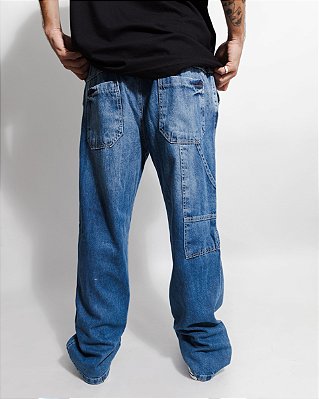 Calça Reta Carpinteiro AZUL (marmorizada)