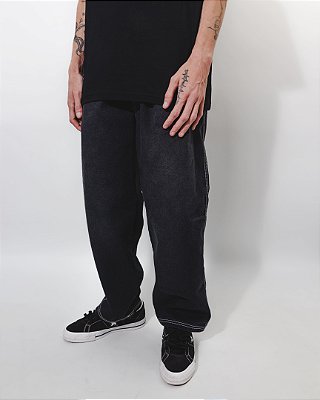 Balão Jeans Preta com lavagem