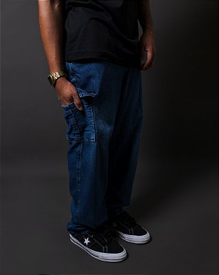 Calça cargo jeans Escura juvenil