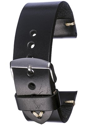 PULSEIRA DE COURO SOLETA PRETA