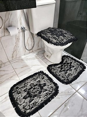 Kit de Banheiro Renda c/ 3 peças