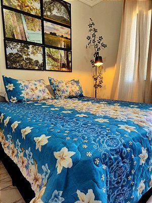 Cobre leito matelassê Queen