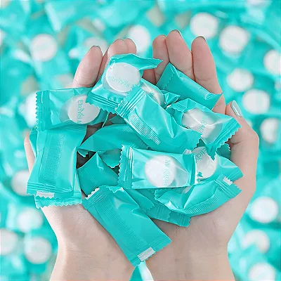 Mini Toalha Comprimida Descartável + Tag