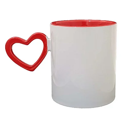 Caneca Cerâmica Alça de Coração