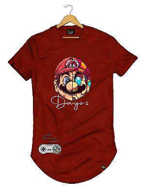 Camiseta Longline Algodão Dayos Mario Gamer Ref 495