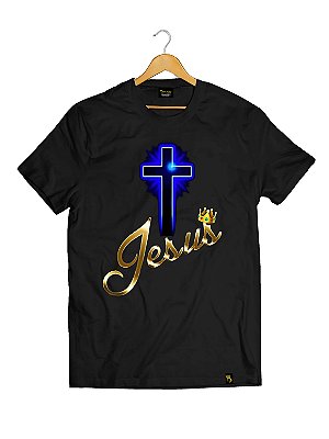 Camiseta Tradicional Algodão Gospel Rei Jesus Ref 308