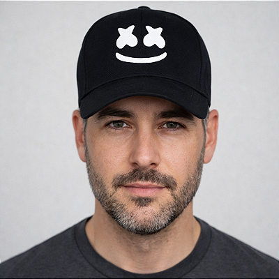 Boné Fivela Fitão Regulável Aba Curva Marshmello Ref 62