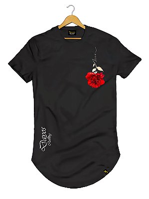 Camiseta Longline Algodão Dayos Red Rose Ref 604