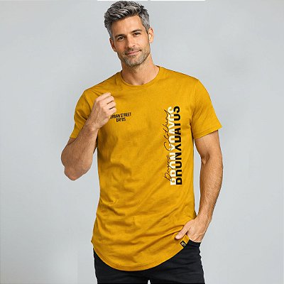 Camiseta Longline Algodão Bronx Black And White Ref l46