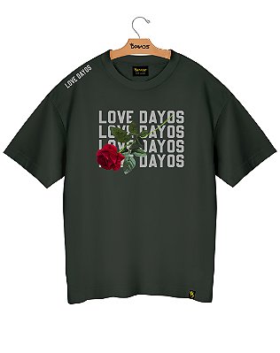 Camiseta Oversized Algodão Love Dayos Rose Ref o17