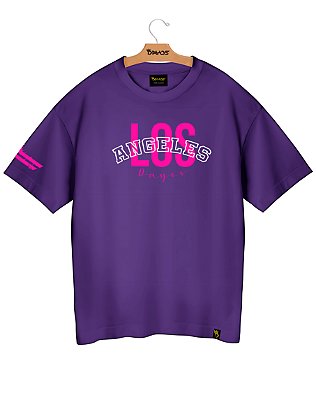 Camiseta Oversized AlgodãoLos Angeles Pink Ref o22