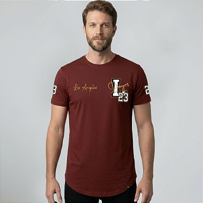 Camiseta Longline Algodão LA Los Angeles 23 Ref l52