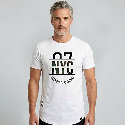 Camiseta Longline Algodão NYC 07 Ref l68