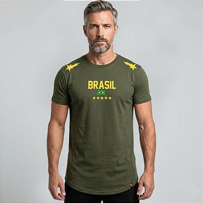Camiseta Longline Algodão Brasil BR Ref l81