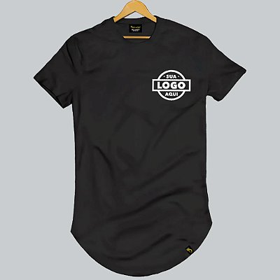 Camiseta Longline Personalizada Algodão com Sua Marca P02