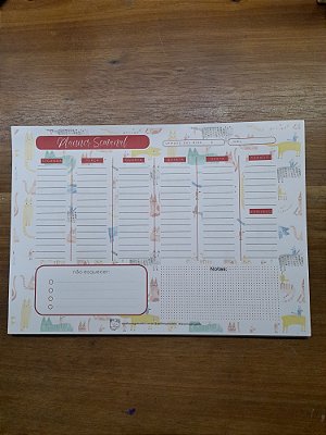 Planner de Mesa - Gato Aquarela