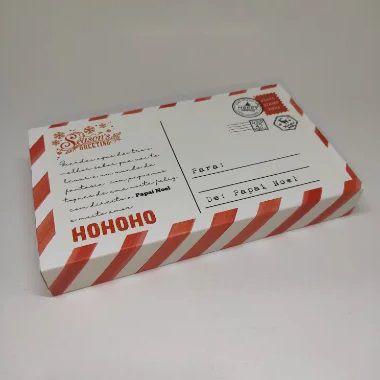 10un. Caixa 01 Barra Chocolate 150g - Postal de Natal