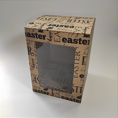 10un. Caixa 01 Ovo Inteiro em Pé 250g ou 350g - Kraft Happy Easter